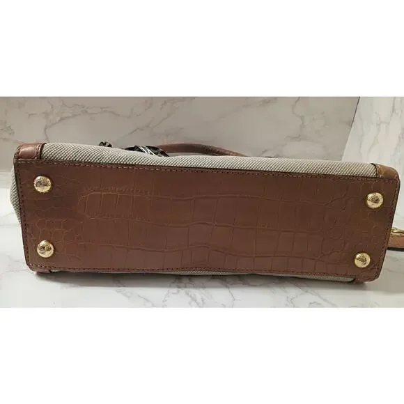 MICHAEL KORS Hamilton Natural Canvas Leather Croc Crossbody Bag - Picture 3 of 8